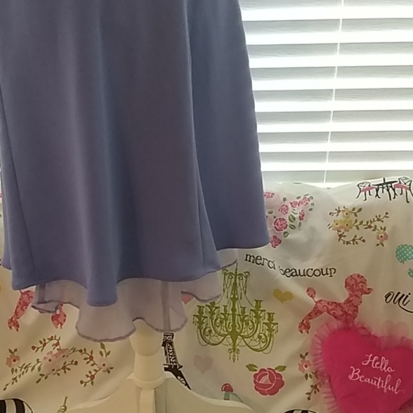 JonesNY lovely periwinkle sheer flutter trim dress - Picture 4 of 8